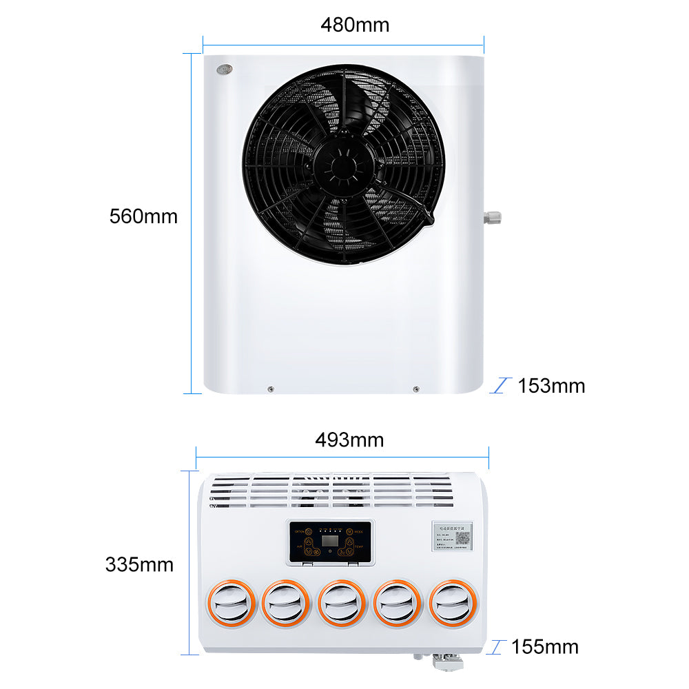 Freestanding air conditioning 24 V with vertical compressor, split system, for trucks, motorhomes, caravans
