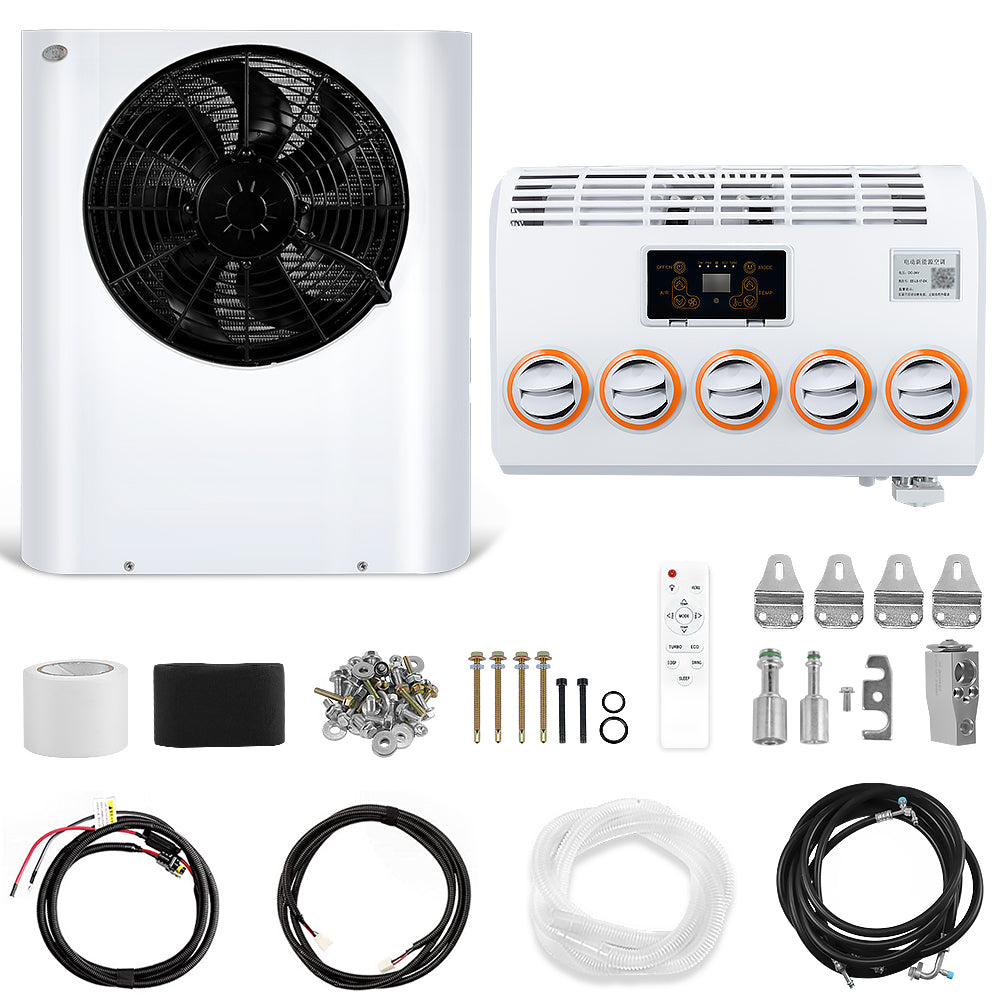 Freestanding air conditioning 24 V with vertical compressor, split system, for trucks, motorhomes, caravans