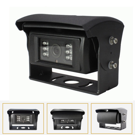 Heavy-duty shutter rear view camera radio with transmitter and receiver for trucks, cars and motorhomes