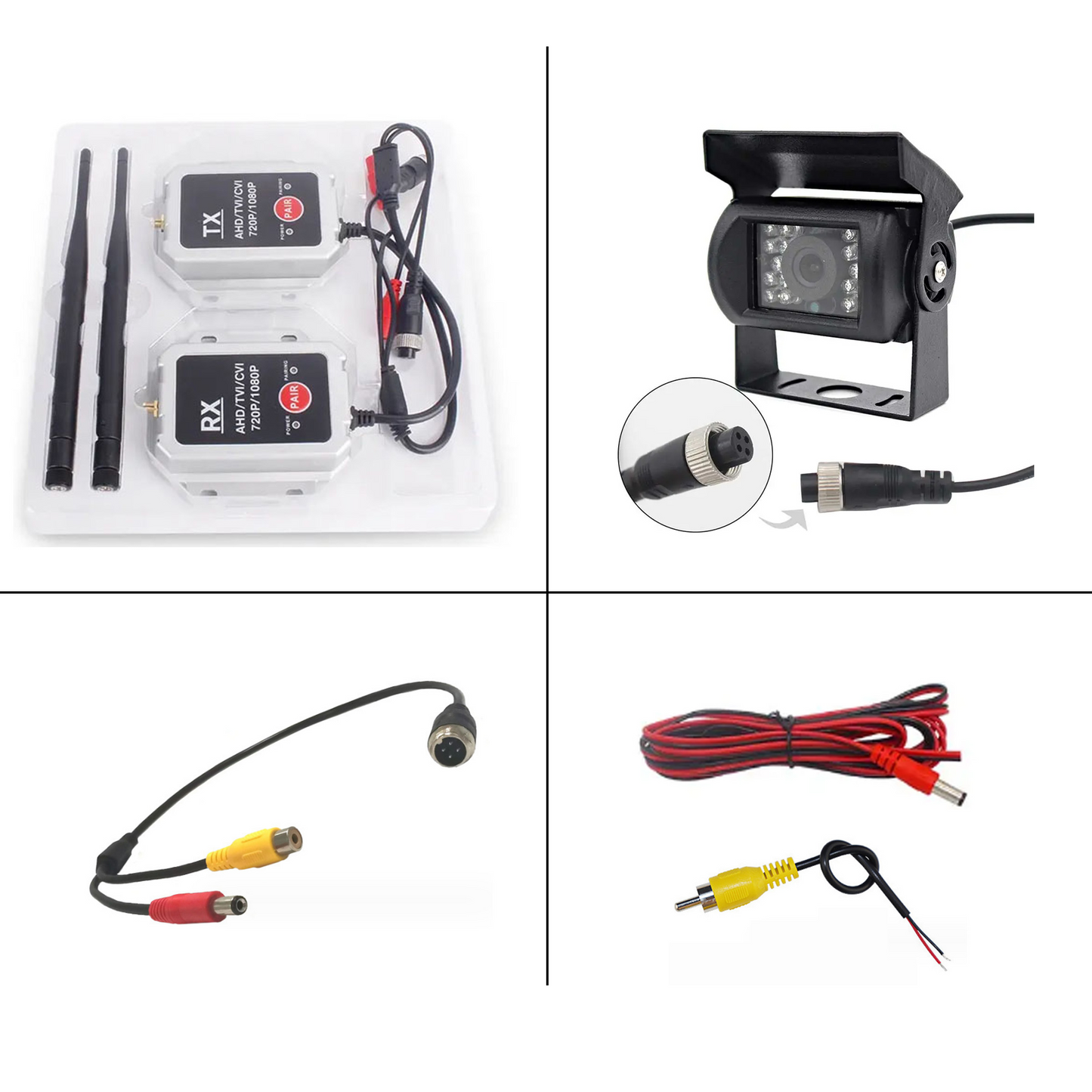 1 x Kabellose Rückfahrkamera + Funksender + Empfänger für LKW, PKW und Wohnmobil 12V-24V