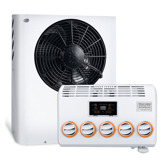 Freestanding air conditioning 24 V with vertical compressor, split system, for trucks, motorhomes, caravans